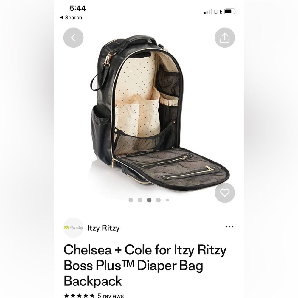 Itzy ritzy black diaper bag!